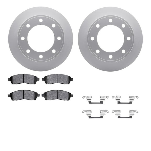Dynamic Friction Company Rear Geospec Brake Rotors with 5000 Advanced Brake Pads includes Hardware 4512-99136