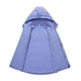 thumbnail image 3 of Toddler Rain Jacket Girls Transitional Jacket Detachable Hooded Printed Lined Rain Jacket Raincoat Girls Purple 6 Years-7 Years, 3 of 7