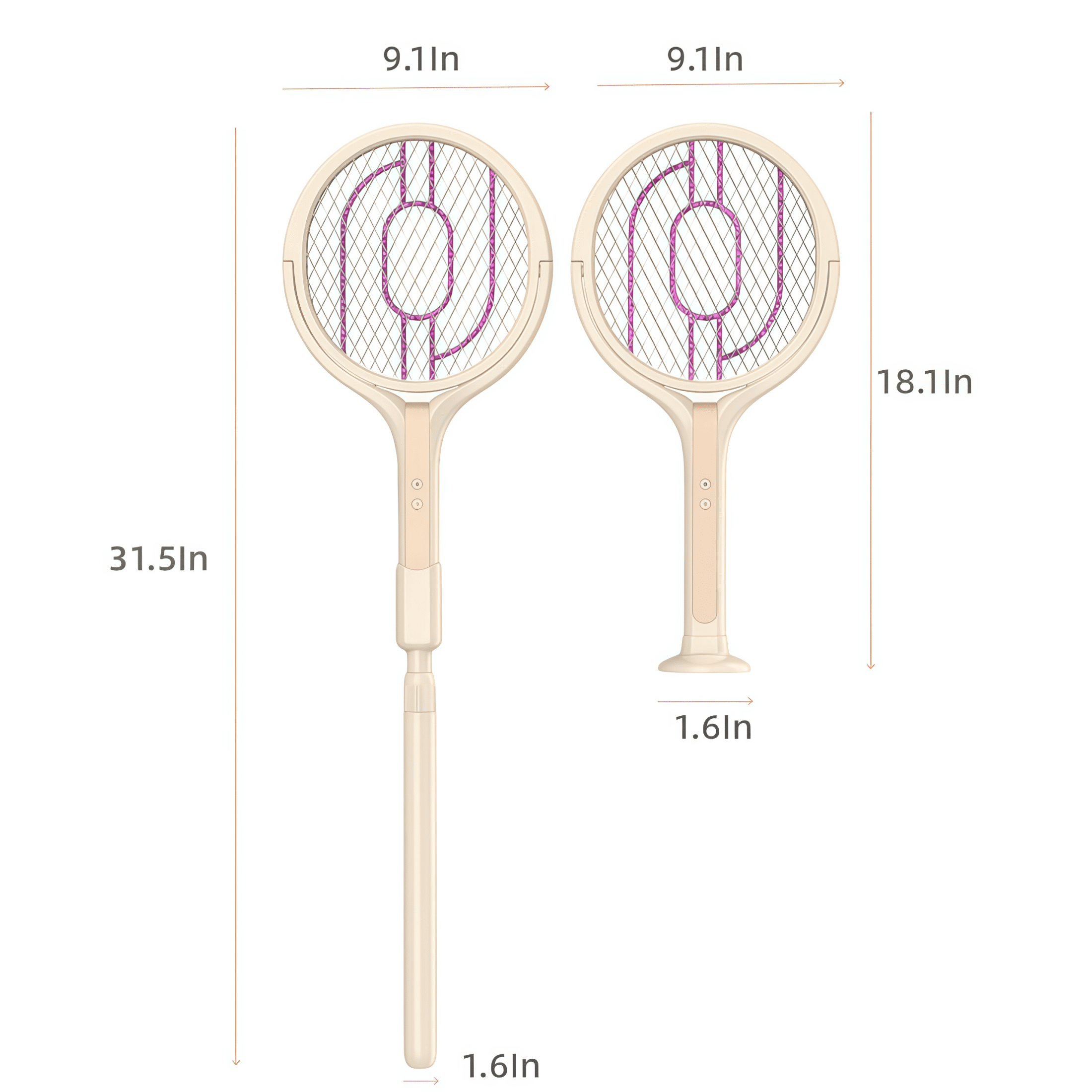 FIIOEOY Rotating Head Electric Fly Swatter Racket 3000V Rechargeable Bug Zapper Racket Bug Zapper Indoor Fly Zapper Mosquito Zapper Flies Killer for Indoors, with a Telescopic Extension
