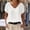 White, variant on V Neck T-Shirts For Women Sevevn Women's V Neck Rolled Short Sleeve Blouse Loose Fit Casual Tunic Top Purple XXL