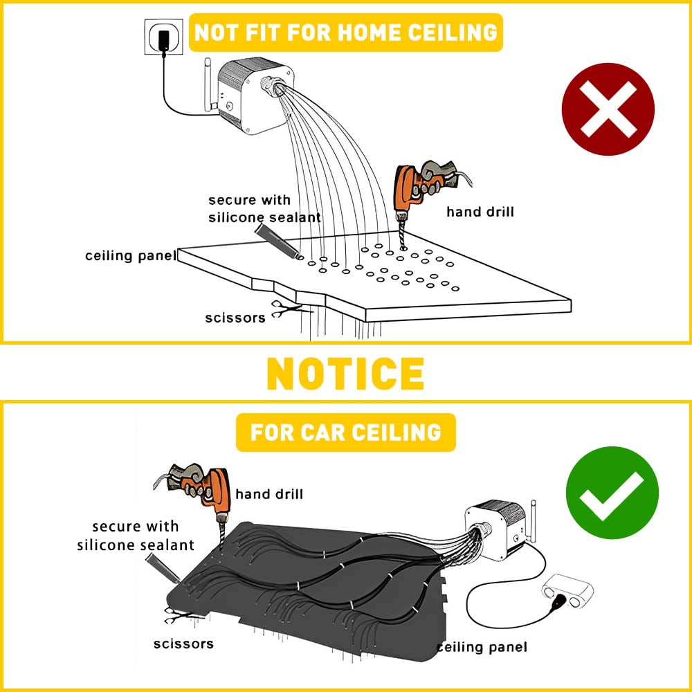 500pc Fiber Optic Car Home Headliner Star Light Kit Roof Ceiling Lights Remote