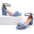 thumbnail image 3 of Pennysue Women's Chunky Low Heels Sandals Blue Ankle Strap Wedding Shoes 8.5M, 3 of 8