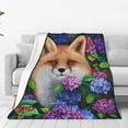 thumbnail image 4 of for Fox Throw Blanket Soft Fleece Flower Fox Blankets Plush Comfy Microfiber Decor for Home Couch Living Room Bed Sofa Cozy Warm Gifts for Women Men Boys Girls Lightweight 50" X 40", 4 of 6