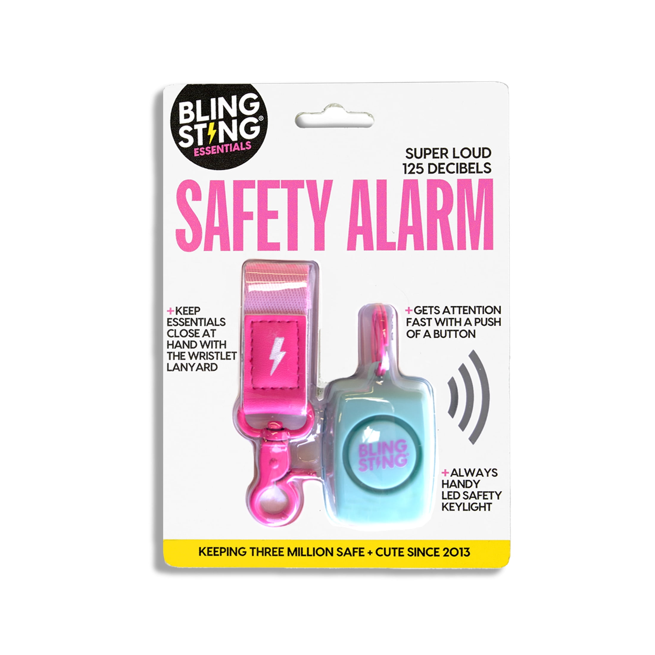 (3 pack) BLINGSTING, Mini Personal Safety Alarm, Teal