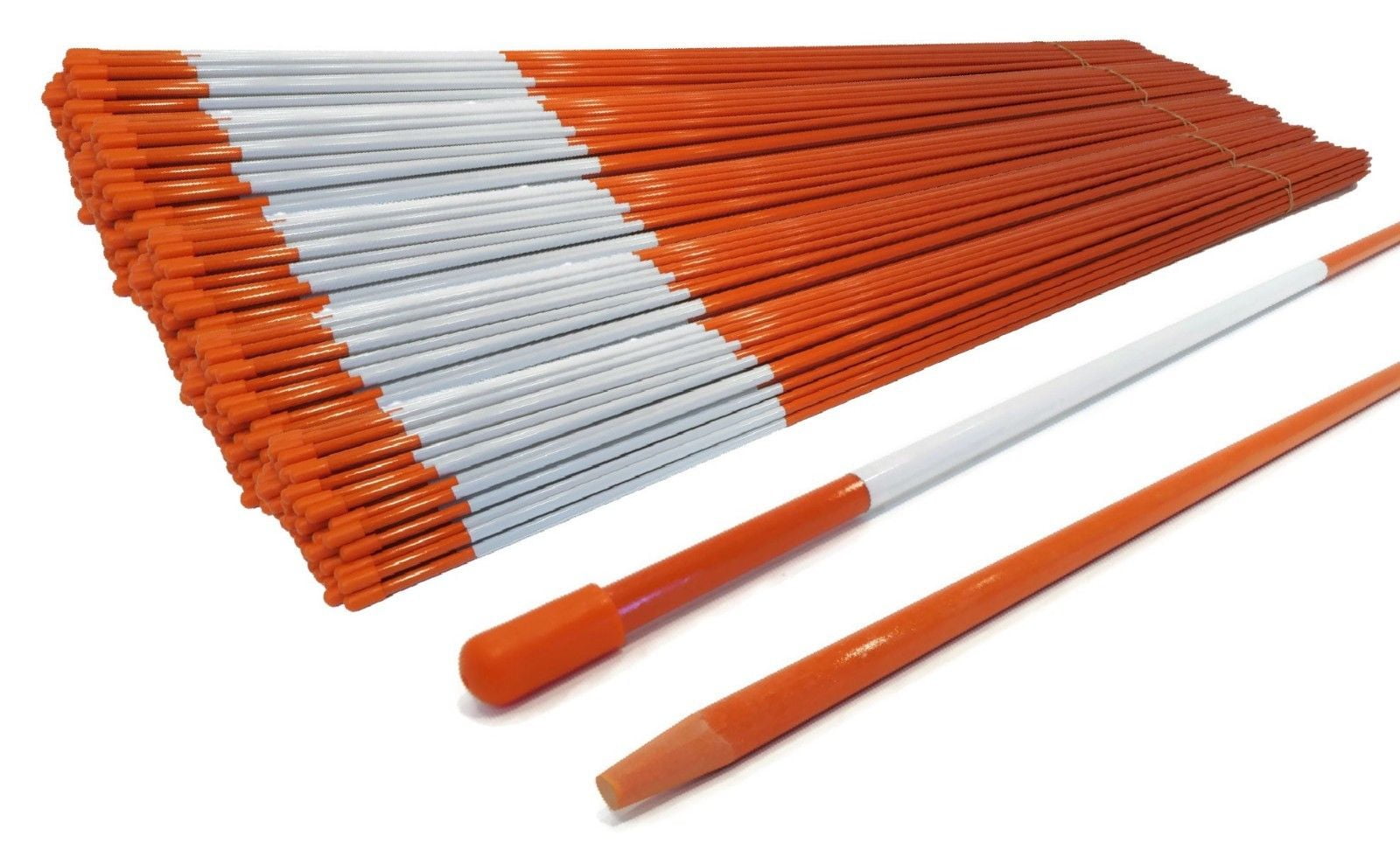 1/4 inch for Visibility when Snow Plowing Details about   Pack of 20 Landscape Rods 48 inches