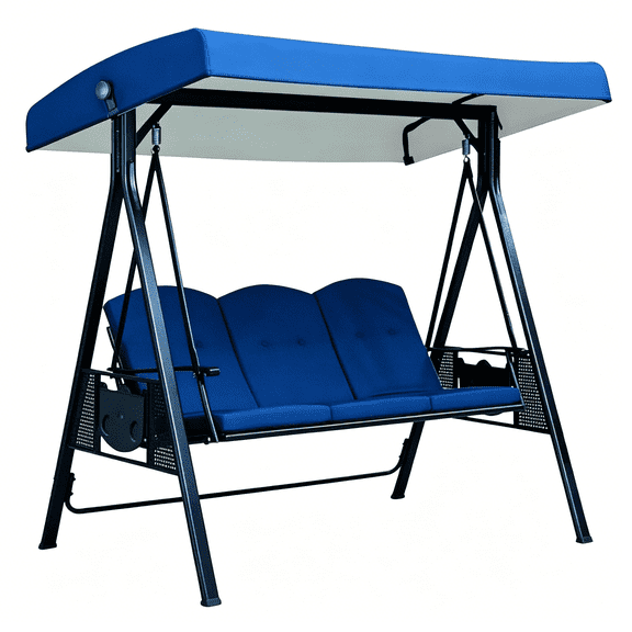 XIBUFE 2026 New 3 Seat Patio Swing Bed Adjustable Canopy Garden Swing Convertible Outdoor Porch Swing Outdoor Swings for Adults for Backyard, Patio, Garden, Porch