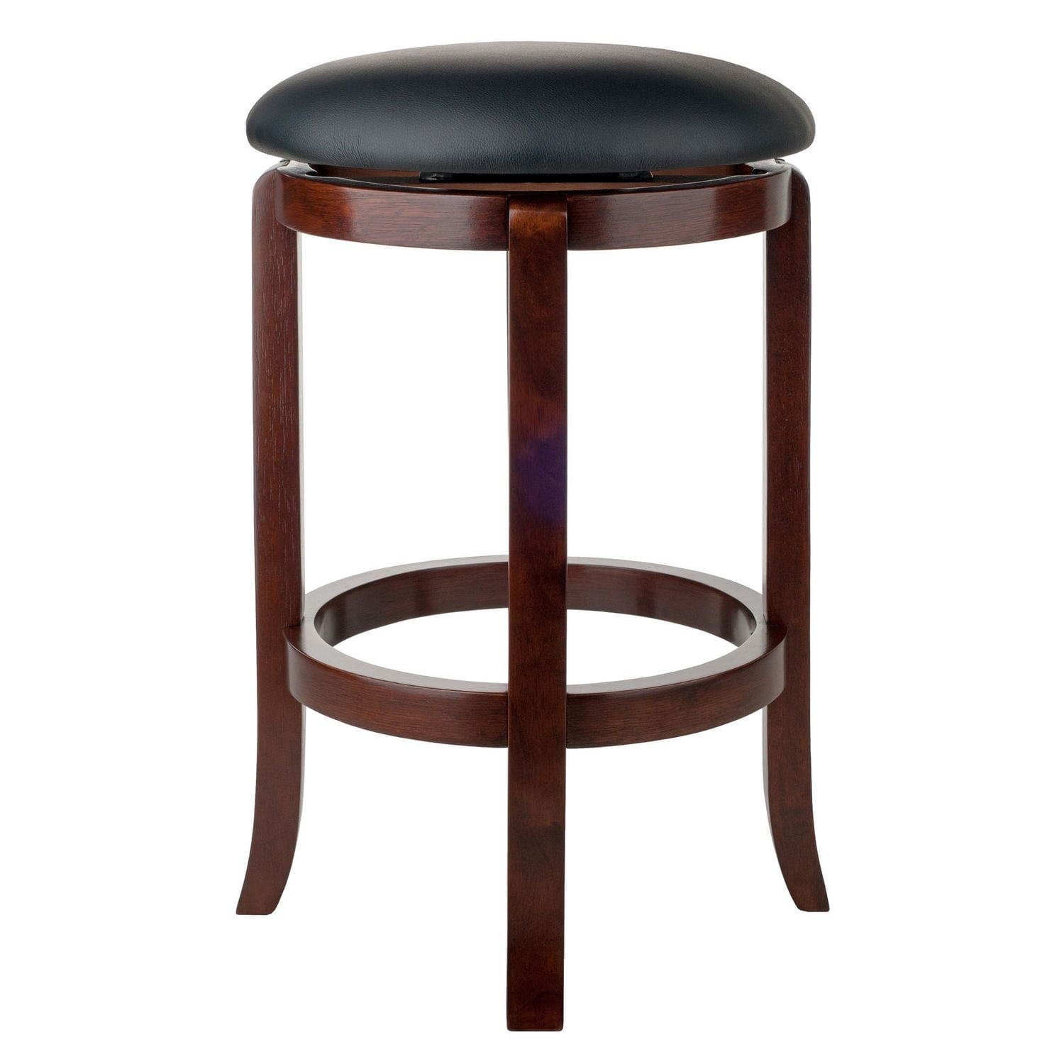 Winsome Walcott Swivel Seat Counter Stool, Black & Walnut