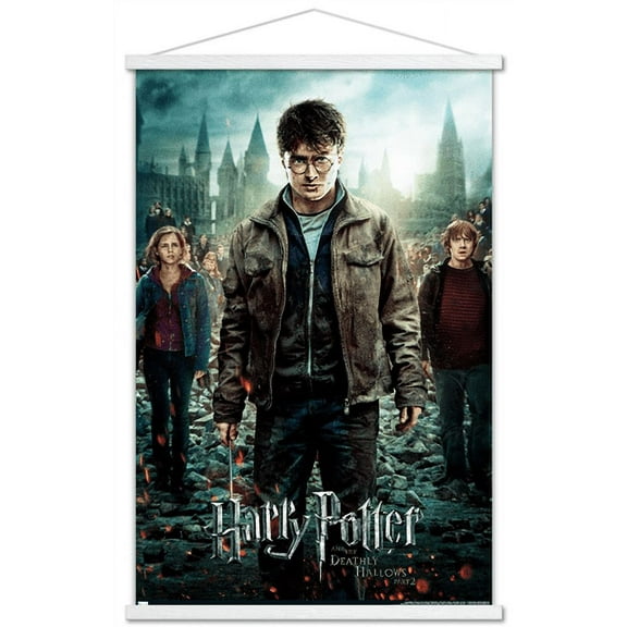 Harry Potter and the Deathly Hallows: Part 2 - One Sheet Wall Poster with Wooden Magnetic Frame, 22.375" x 34"