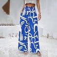 thumbnail image 5 of Women Floral Print Palazzo Pants Summer Bohemian Wide Leg Pants High Waist Casual Lounge Pant Trousers with Pockets Yellow XL, 5 of 5