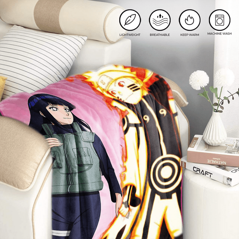 Officially Licensed Naruto Shippuden Red Plush Throw Fleece Hand Wash  Blanket, 45 x 60
