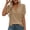Brown, variant on Women's Solid Color V-Neck Short Sleeve Casual T-Shirt for Everyday Wear Mint Green 2XL