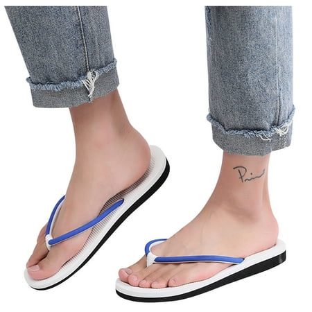 

A1 new home gifts for home Men s Summer Beach Breathable Shoes Sandals Home Slipper Flip-Flops Flat Shoes Eva Blue