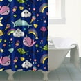 thumbnail image 2 of Cartoon Fish Shower Curtain 72x72 Inch, Colorful Underwater Theme Waterproof Polyester Fabric Curtain with Hooks for Kids Bathroom or Coastal Home Decor, 2 of 5
