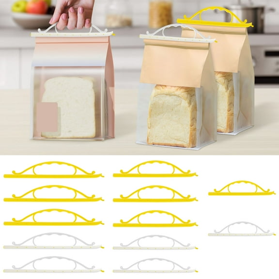12Pcs Chip Bag Clips With Handle Plastic Handheld Bag Clips Strong Load Bearing Portable Sealing Clips for Food Storage