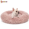 thumbnail image 4 of Spencer Pet Dog Cat Calming Bed, Plush Donut Cuddler Round Cushion Bed for Dogs & Cats Self-Warming and Cozy for Improved Sleep "Pink, 50CM", 4 of 6