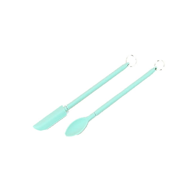 Mini juego de espátula de silicona, espátula de maquillaje, raspador de tarro fino para cocina, espátulas pequeñas telescópicas con mango nuevo Wmkox8yii hjk4687