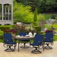 thumbnail image 6 of ARDEN 4-Pack Outdoor Patio Dining Chair Cushion, 20x44, Rain-Proof Seat Pad, Fade-Resistant Outdoor Cushion Sapphire Blue Leala, 6 of 13