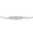 thumbnail image 2 of Gem Stone King 925 Sterling Silver and 10K Yellow Gold Sky Blue Topaz Tennis Bracelet for Women (1.72 Cttw, Gemstone November Birthstone, Fully Adjustable up to 9 inch), 2 of 4