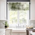 thumbnail image 3 of Abstract Oil Painting Kitchen Curtains and Valances Set, Vintage Green Collage Texture Rod Pocket Window Valance 18 Inch Window Curtain Panels for Living Room Bedroom Laundry, 27.5x36in, 3 Pieces, 3 of 7