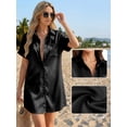 thumbnail image 6 of MOYIKO Swimsuit Coverup for Women Silk Stain Summer Tops Bathing Suit Cover Up Button Down Shirts Beach Outfits Dress, 6 of 7