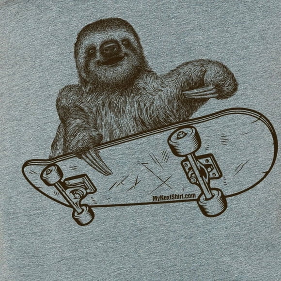 Sloth à Chevaucher un Skateboard sur un T-Shirt Premium pour Hommes