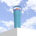 thumbnail image 4 of Zak Designs Sutton Travel Tumbler for On the Go, 30oz Stainless Steel with Vacuum Insulation, Straw Spout, Carry Handle for Cold Drinks (Turquoise), 4 of 4