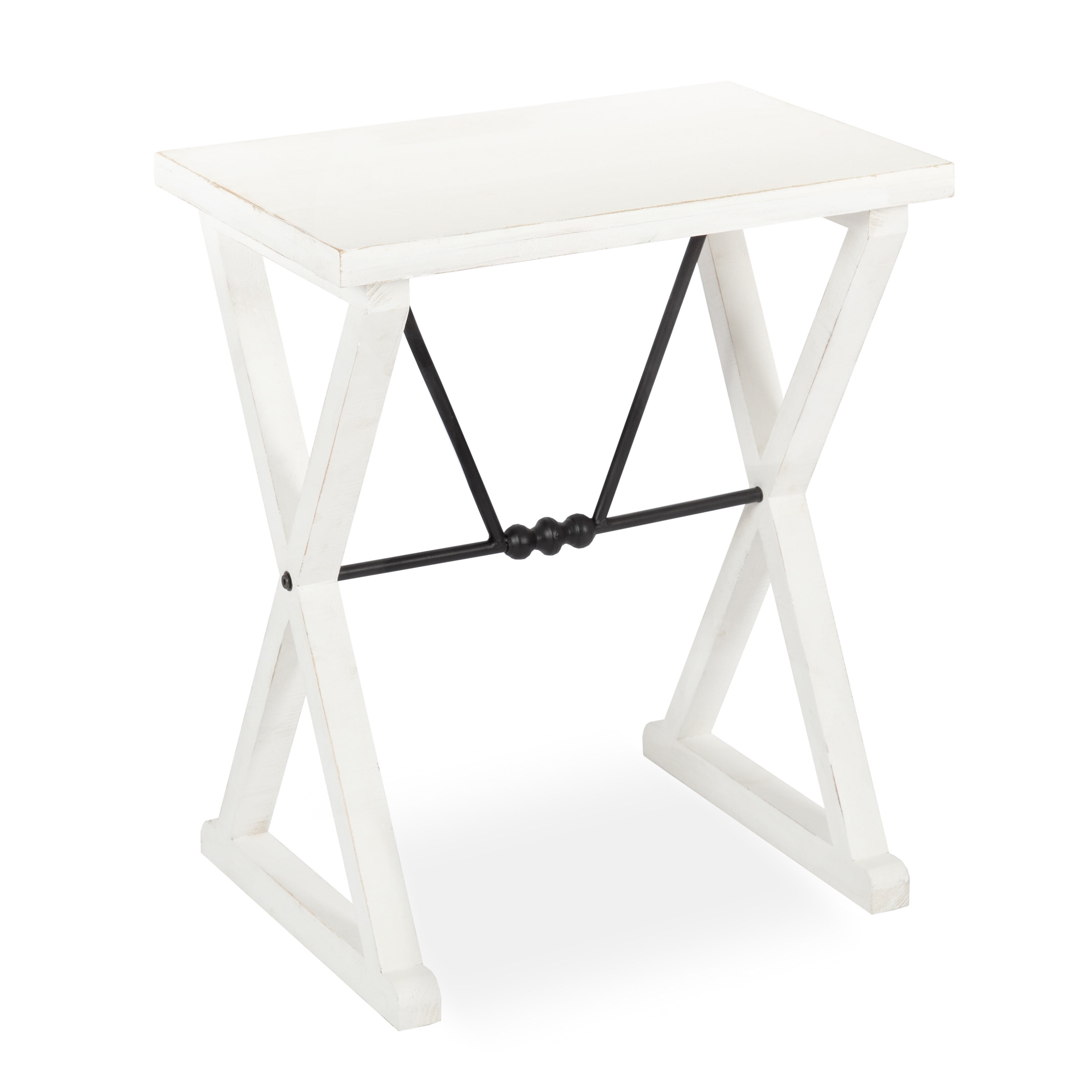 22 x 14 x 26 Farmhouse End Table for Display and Storage White Kate and Laurel Travere Rustic Side Table