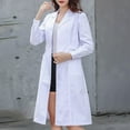 thumbnail image 2 of Womens Long Sleeve Lab Coat Scrub Jacket Medical Uniform Multi Pocket Easy Care Lightweight Workwear White XL, 2 of 7