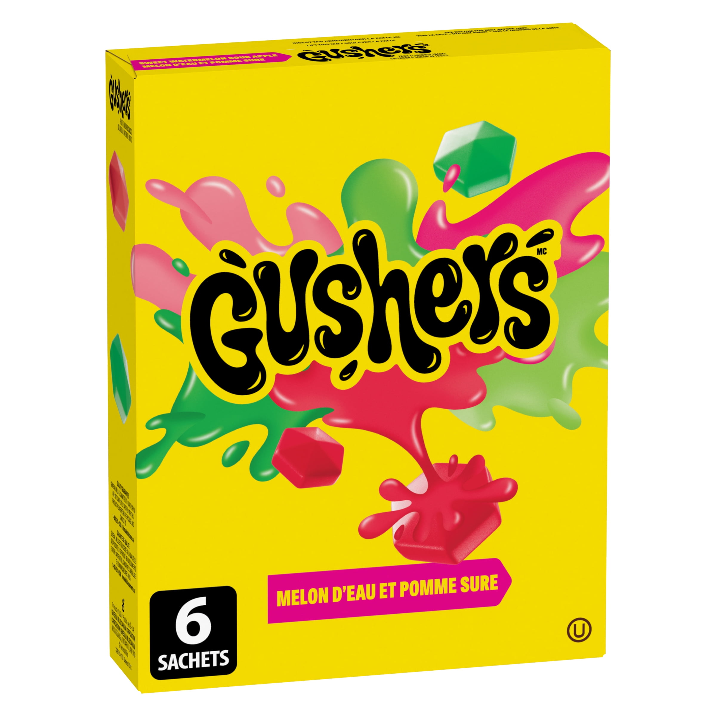 Gushers Sweet Watermelon & Sour Apple, 6 CT