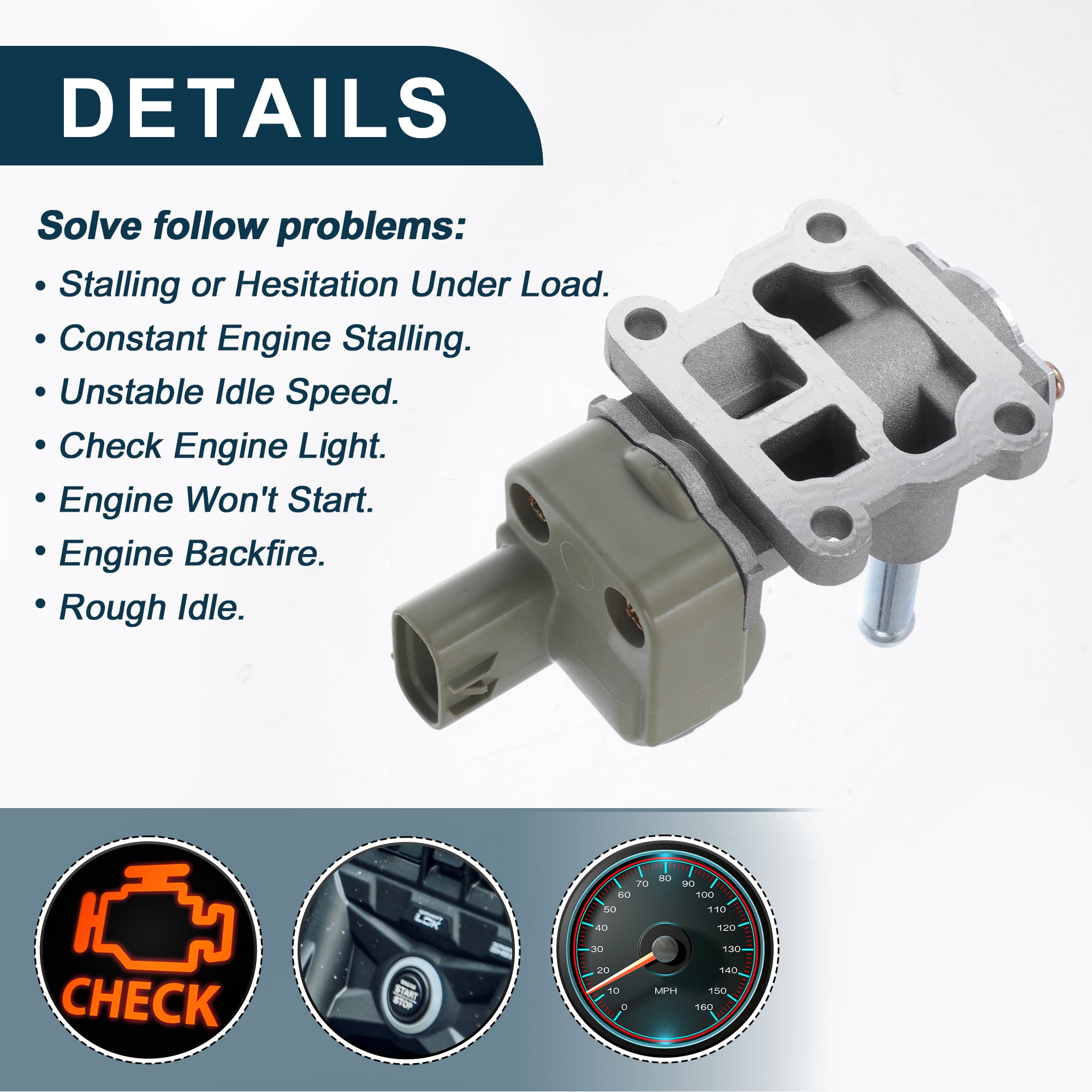 Unique Bargains Car Idle Air Control Valve for Toyota Camry 1997-2000, for Toyota Solara 1999-2000 Replace No.2227003030 IACV Idle Motor Idle Air Control Valve