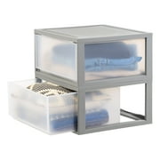 IRIS 47 Qt XLarge Plastic Drawers, Under Bed Storage Bins, Stackable, Modular 2Pk