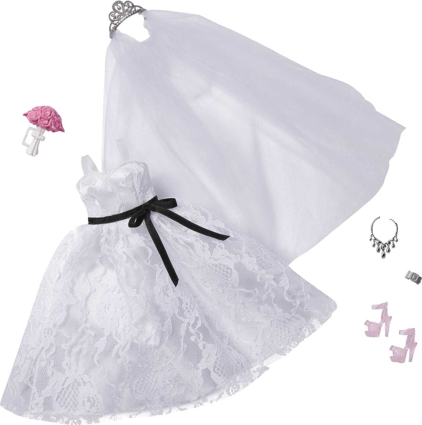 Barbie Fashion Pack: Bridal Outfit for Barbie Doll with Wedding Dress & 5 Accessories