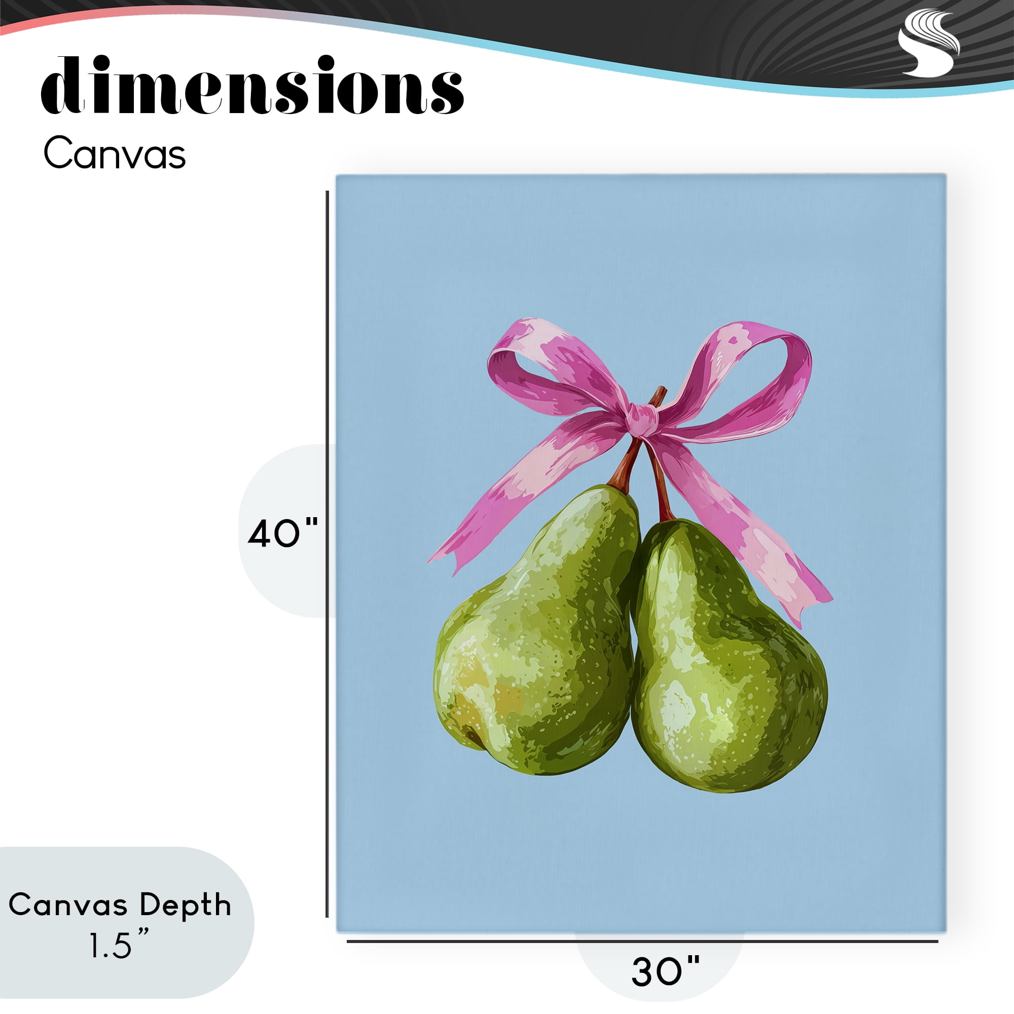 Stupell Industries Twin Pears with Ribbon Canvas Wall Art, design by Imagine It Images