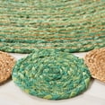 thumbnail image 3 of SAFAVIEH Cape Cod Kyle Geometric Area Rug, Green/Natural, 6' x 6' Round, 3 of 11