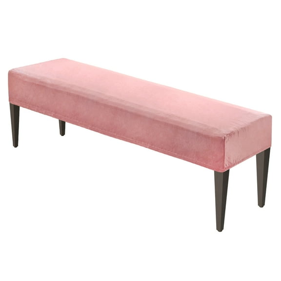 Uxcell Dining Bench Cover, for 39.4 to 55" Length Velvet Bench Slipcover Seat Covers with Elastic Buckle Washable Bench Slipcover [Pink]