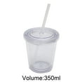thumbnail image 3 of Gnwei Travel Coffee Tumbler, 12oz/350ml Plastic Water Tumbler with Straw and Lid Sealed Carry On Thick Wall Iced Coffee Cup Glass Cup for Water, Iced Tea Fruit Juice Etc, 3 of 8