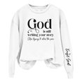 thumbnail image 4 of Holzkary Sweatshirts for Women Hoodies God Is Writing Your Story Sweatshirt Grahpic Crewneck Drop Shoulder Shirts Graphic Printed Pullover Top Comfy Fall Winter Outfits Clothes 2025 Fashion White S, 4 of 4