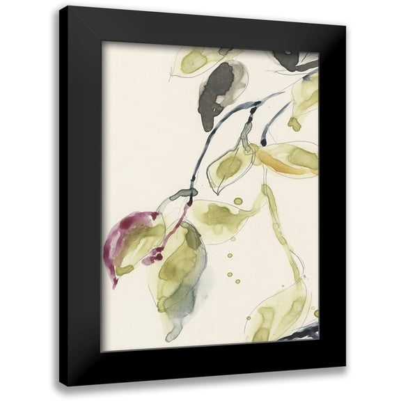 Goldberger, Jennifer 19x24 Black Modern Framed Museum Art Print Titled - Leaf Branch Triptych I