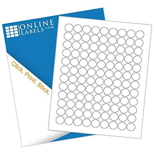 0.75" Round Labels Pack Of 10,800 Circle Stickers Inkjet/Laser P 100 Sheets 