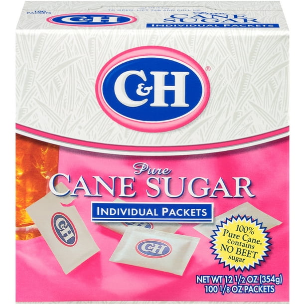 C&H Premium Pure Cane Sugar Packets, 100 count, 1/8 oz