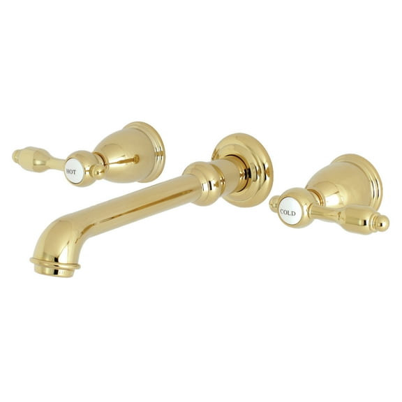 Kingston Brass KS7122TAL 8-Inch Center Wall Mount Bathroom Faucet, Polished Brass