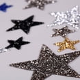 thumbnail image 3 of Pegatinas de tela con patrón de estrella de cinco puntas para perforaciones en caliente y dibujo en caliente, para zapatos, sombreros, equipaje, accesorios de ropa, parche de malla adhesiva, 3 of 5