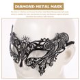 thumbnail image 4 of Moda de lujo estilo veneciano de Diamante de metal de filigrana de la máscara para la boda / partido / festival (Negro), 4 of 5