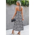 thumbnail image 2 of Animal Print Backless Halter Flowing Maxi Dress, 2 of 4