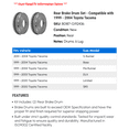 thumbnail image 2 of Rear Brake Drum Set - Compatible with 1999 - 2004 Toyota Tacoma 2000 2001 2002 2003, 2 of 2