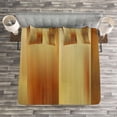 thumbnail image 3 of Ambesonne Earth Tones Quilted Bedspread Set 3 Pcs, Modern Abstract, Queen Size, Pale Yellow and Ginger, 3 of 3