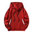 thumbnail image 1 of NLLSHGJ Hooded Sweatshirt Men Pullover Male Solid Color Hooded Pullover Sweatshirt Color Blocked Zipper Pocket Design Sweatshirt Nursing Sweatshirt Mens Hooded Sweatshirt with Zipper, 1 of 4