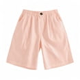 thumbnail image 6 of Girls Shorts Size 10-12 for School Striped Lightweight Pants Summer Stretch Elastic Waist Bermuda Shorts 4-13 Years Orange 150, 6 of 7