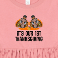 thumbnail image 4 of Inktastic Twins First Thanksgiving Turkey Girls Baby Dress, 4 of 5