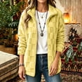 thumbnail image 2 of Winter Fleece Coats for Women Plus Size Turndown Collar Long Sleeve Solid Color Thick Velvet Warm Coat Winter Sports Casual Jacket Outerwear with Pockets, 2 of 2